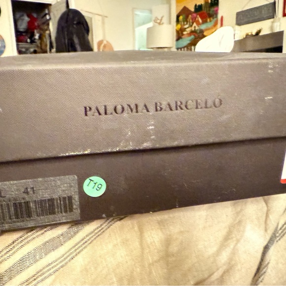 Paloma Barcelo Navy Wedge Boots with Fringe - Picture 3 of 11